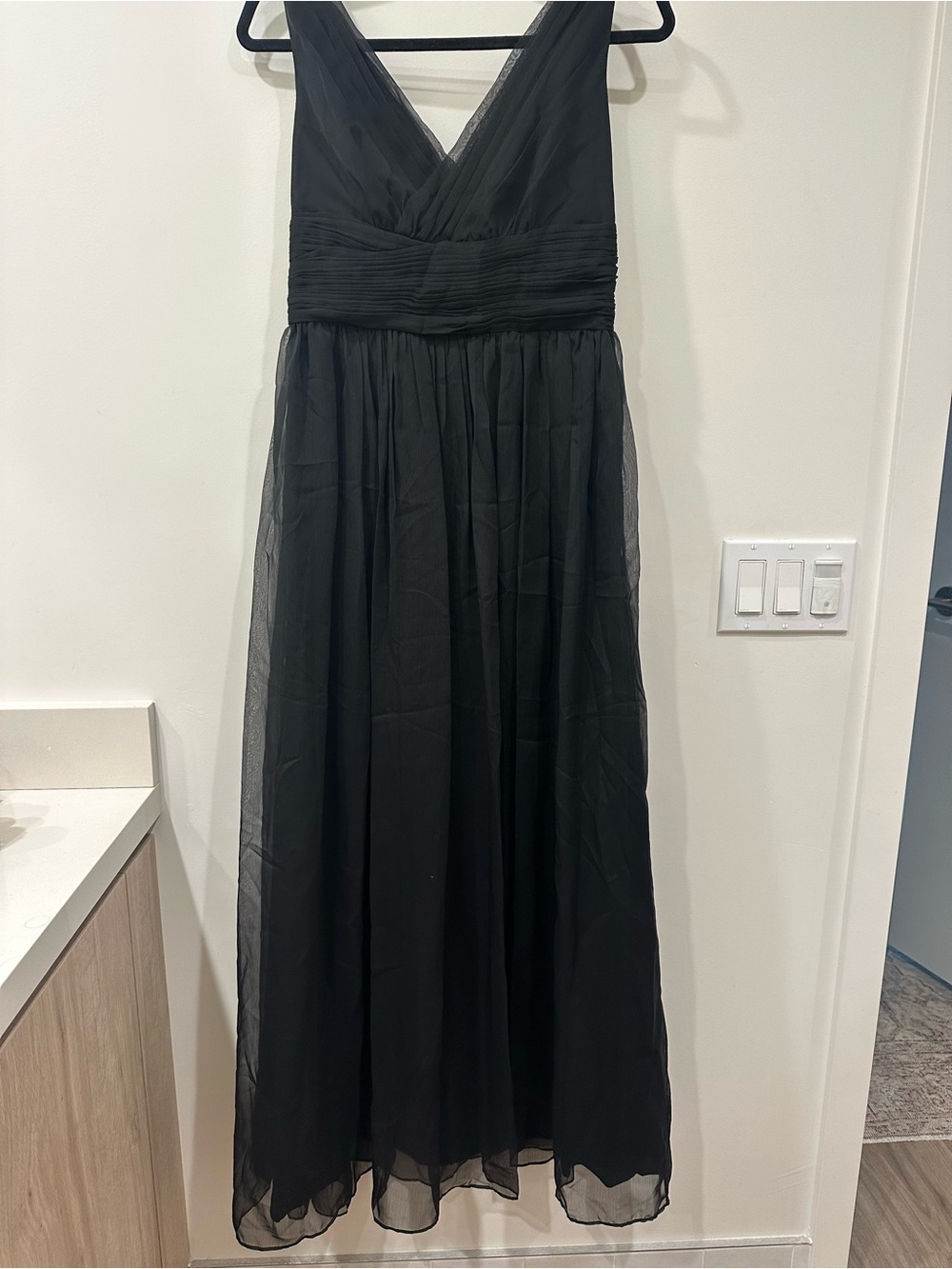 Monique Lhuillier Black Formal Evening Bridesmaid Dress